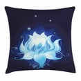 thumbnail image 1 of Floral Throw Pillow Cushion Cover, Zen Lotus with Dew Drops Reflected in Dark Water Background Yoga Spirit Image, Decorative Square Accent Pillow Case, 20 X 20 Inches, Indigo Sky Blue, by Ambesonne, 1 of 2