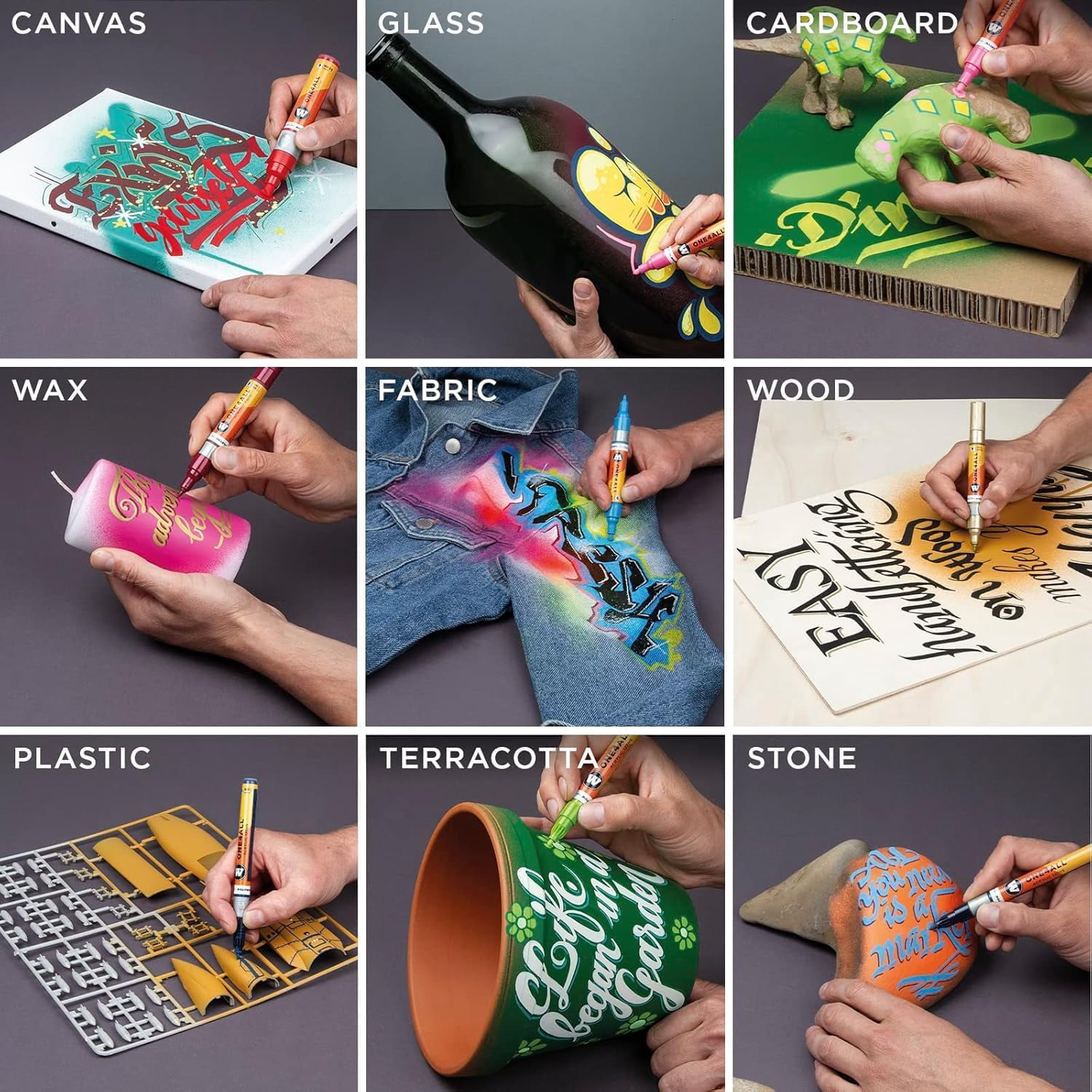 Molotow® ONE4ALL™ Acrylic Twin Complete Set, 74 Colors 1.5 mm