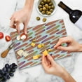 thumbnail image 5 of Feathers Cutting Board, Fluffy Feather in Symmetrical Tile Pattern with Color Details, Decorative Tempered Glass Cutting and Serving Board, Small Size, Salmon Purple Green, by Ambesonne, 5 of 5