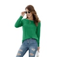 thumbnail image 3 of HOWCOME Fall Long Sleeve Side Split Casual Loose Tunic Womens Blouses, 3 of 5