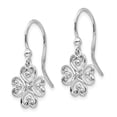 thumbnail image 2 of Primal Silver Sterling Silver Rhodium-plated 0.03 Cttw Diamond Shepherd Hook Earrings, 2 of 5