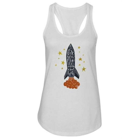 To The Moon And Back Rocket Tank Women -Image by Shutterstock, Female x-Small