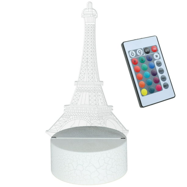 1 juego de lámpara de mesa 3D de la Torre Eiffel, decoración para dormitorio, lámpara de noche USB, lámpara de mesa, lámpara de la Torre Eiffel, regalo
