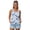 Blue Floral Pattern, variant on Binienty Women's Tank Top and Shorts Swimsuit, Apple Stripes Pockets Stretchy Women's Tankini Shorts Set for Holiday