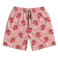 thumbnail image 3 of Uemuo Strawberries Pattern Men's Swim Trunks Hawaiian Beach Bathing Suit Swimsuits Beach Quick-Dry Shorts with Pockets-Large, 3 of 9