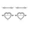 thumbnail image 3 of (2pcs) Clear heart Nipple Shield RingS & (2pcs) Angel Wing Nipple Rings by PIERCE ME, 3 of 4