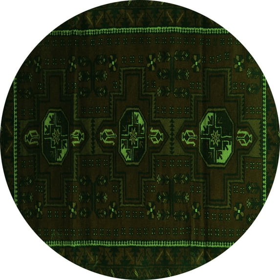 Ahgly Company Indoor Round Persian Green Traditional Area Rugs, 8' Round