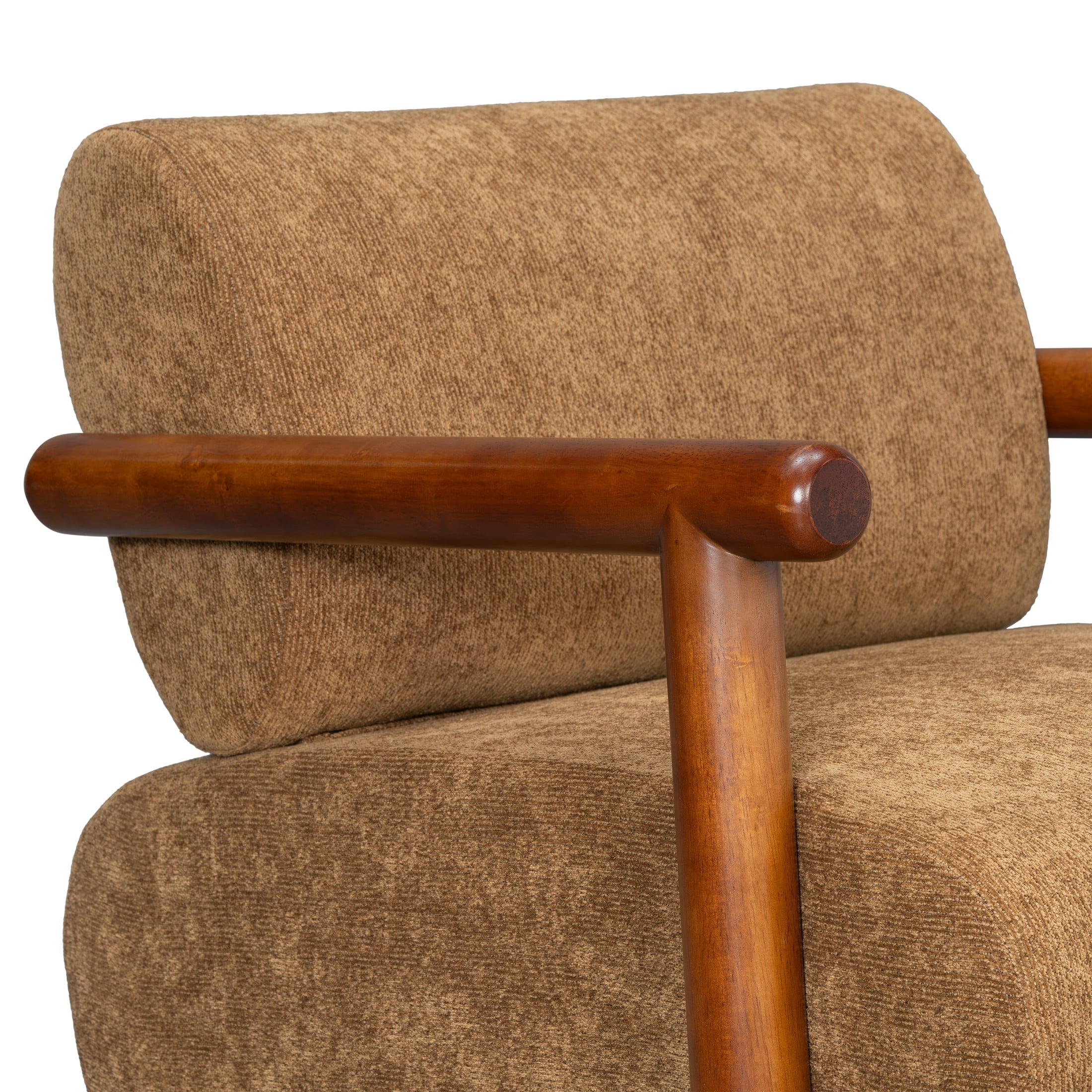 Christopher Knight Home Modern Accent Lounge Chair, Chenille Upholstery with Solid Wood Arms, Mocha