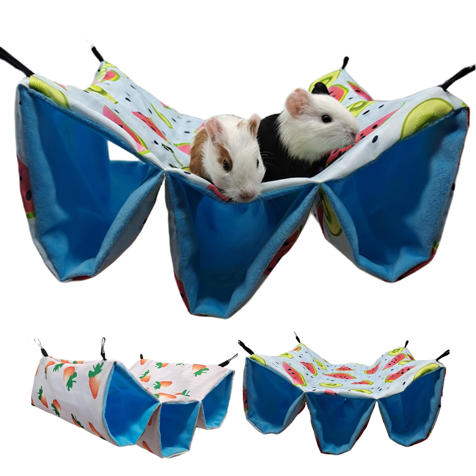 Small Animal Double Layer Hammock and Hamster Hanging Tunnel Hammock Small Pet Cage Hammock Small Animals Hanging Tunnel Hamster Bed for Guinea Pig and Hamster Rats Hedgehogs Brown 