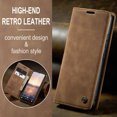 thumbnail image 4 of Retro PU Leather Wallet Case Compatible with Samsung Galaxy S24 Plus, Magnetic Closure Card Slots Cash Pocket Shockproof Protective Kickstand Durable Flip Case Cover for Samsung S24 Plus, Brown, 4 of 11
