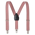 thumbnail image 2 of Sportoli Boys' and Girls' Kids Toddlers and Baby Adjustable Elastic Solid Color and Striped Fashion Suspenders for Wedding and Ring Bearer Outfits, Features Leather Crosspatch and Super Quality Clips, 2 of 3