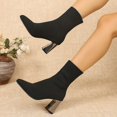 thumbnail image 5 of Bixock Boots for Women Mid Heel Short Boots Large Size Pointed Toe Slip On Stretch Sock Boots Comfortable Warm Daily Wear Fall Women Shoes, 5 of 8