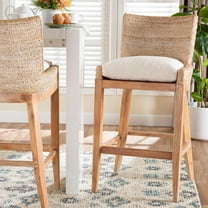 bali & pari Ridley Boho Bar Stool, Bar Height, White Wash