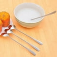 thumbnail image 6 of myvepuop Tableware Long Handle Tea Coffee Spoons Ice Cream Cutlery Stainless Steel Nt Silver 19.3, 6 of 7