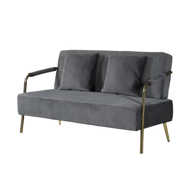 Velvet Loveseat Sofa with Gold Legs, Modern 2-Seater Sofa for Living ...