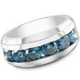 thumbnail image 4 of Pompeii 4Ct TW Blue Diamond Men's Ring 10k White Gold Lab Grown (Blue,VS1-VS2), 4 of 4