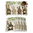 thumbnail image 3 of Easter Rabbit Flower Plant Leaf Easter Egg Table Runner For Kitchen Table Cover Home Decor Tablecloth 4/6 Pcs Placemats, 3 of 7
