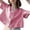 Pink, variant on Women's Summer Tops Loose Fit Linen Cotton Short Sleeve Crop Blouse Breathable Lightweight Basic For Daily Wear