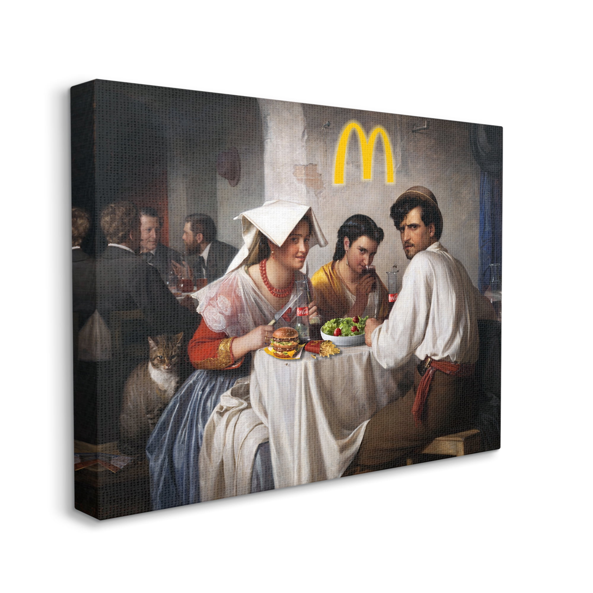 Stupell Industries Funny Classics Burger Joint Food & Beverage Painting Gallery Wrapped Canvas Print Wall Art, 30 x 24