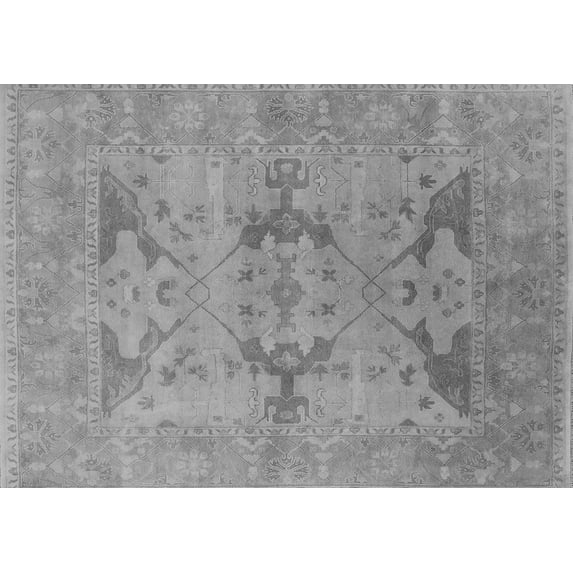 Ahgly Company Indoor Rectangle Oriental Gray Industrial Area Rugs, 2' x 4'