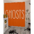 thumbnail image 4 of Halloween Ghost Text Orange Shower Curtain Set ，Waterproof Fabric Shower Curtains Shower Curtains for Bathroom,Bathroom Decor 72"x84", 4 of 6
