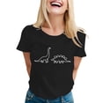 thumbnail image 2 of T Shirts for Women Short Sleeve Crewneck Casual Cute Dinosaur Graphic Tees Funny Dino Shirt Summer Tops, 2 of 5
