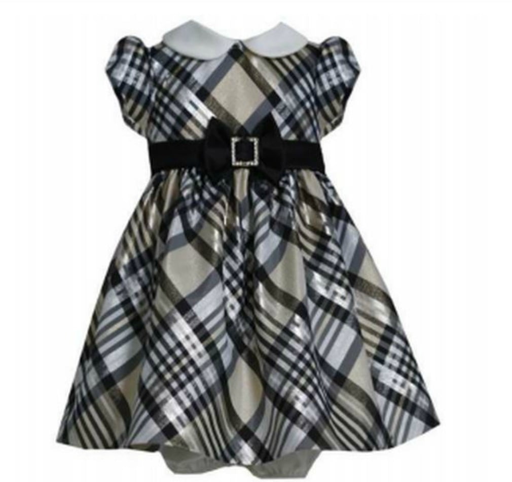 baby girl bonnie jean velvet plaid dress