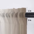 thumbnail image 5 of Brown Grey Valance Curtains for Kitchen/Living Room/Bathroom/Bedroom Window, Rod Pocket Small Topper Half Short Window Curtains Voile Sheer Scarf, Gray Farmhouse Modern Rustic 60"x18", 5 of 8