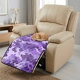 thumbnail image 3 of ZIATUBLES Violet Camouflage Print Recliner Chair Slipcover, Anti-Slip Washable Furniture Protector for Reclining Couch Seat Cushion, Pet Dog Cat Friendly Living Room Decor Accessory, 3 of 8