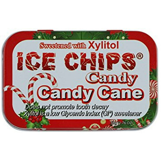 Ice Chips Xylitol Candy Candy Cane 1 76 Oz Tin Walmart Com Walmart Com