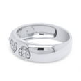 thumbnail image 4 of AFFY 0.03 Carat (Cttw) Round Cut White Natural Diamond Accent Heart Wedding Ring in 14k White Gold Over Sterling Silver Ring Size : 7, 4 of 6