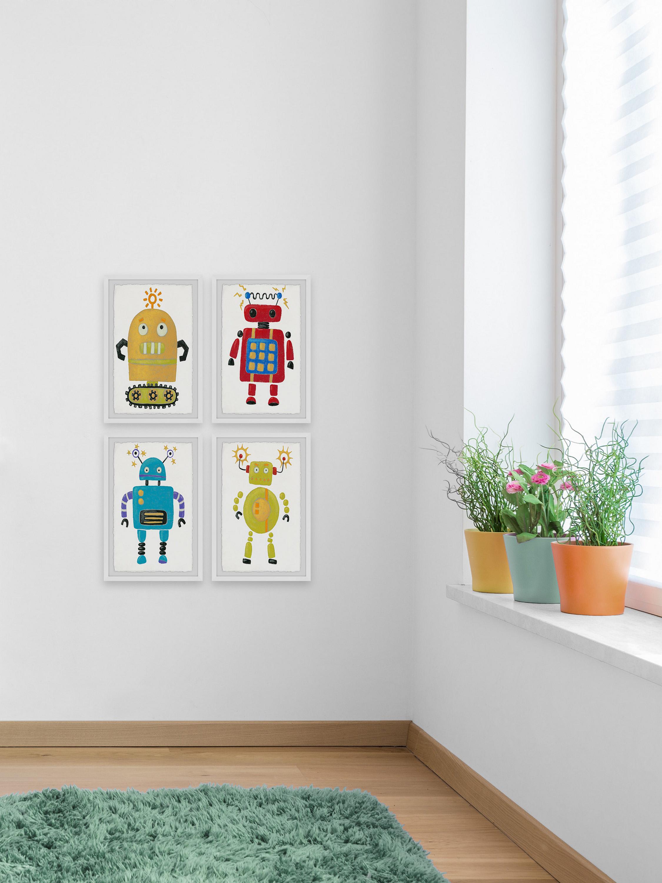 Marmont Hill The Amazing Robots Quadriptych, Art Prints, 24.00" x 1.50"