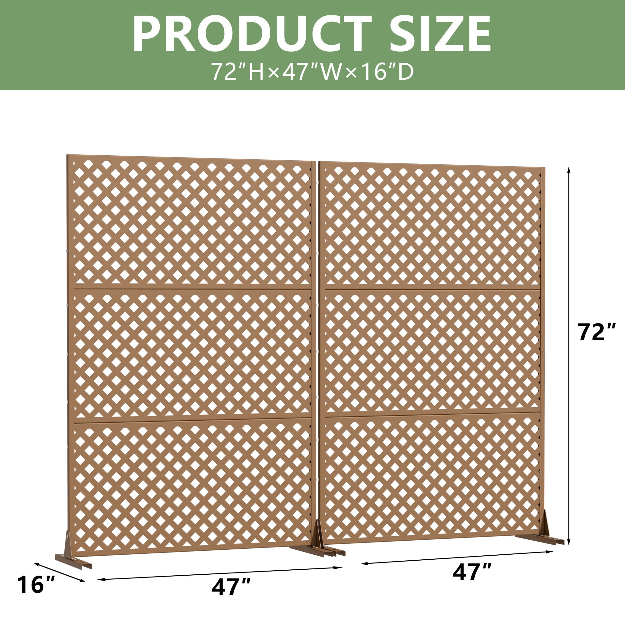MAYEERTY 3 Panels Outdoor Privacy Screen, Metal Decorative Privacy Fence, 2 pcs Privacy Panel for Patio, Balcony, Backyard, Garden