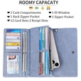 thumbnail image 2 of TAZAG retro PU leather clutch bag for women new fashion rivet design tri-fold wallet, 2 of 5