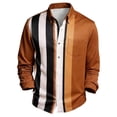 thumbnail image 3 of Asxite Mens Plus Size Tops Fall Striped Print Casual Business Pocket Long Sleeve Shirts, 3 of 5