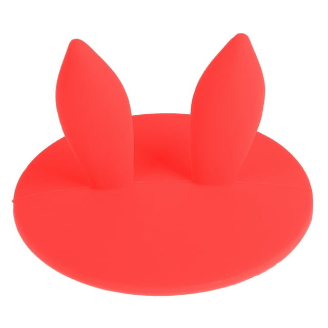 Visland Cup Cover Bright Color Bunny Ears Shape Cute Cold Beverage Cup Lid for Drink