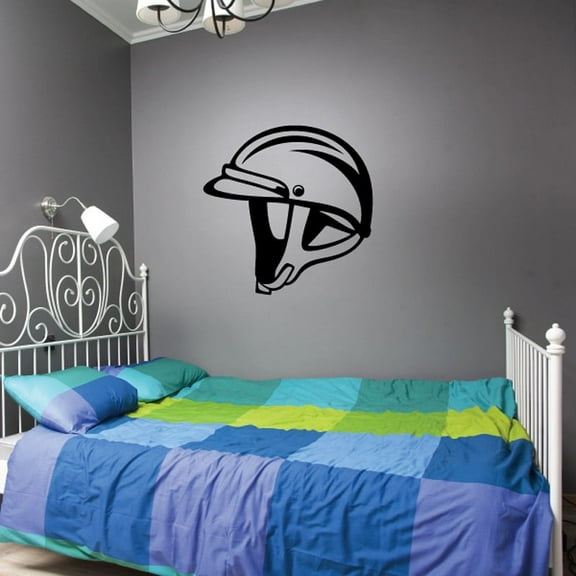 Motorcycle Half Helmet Decal - 36 Inches