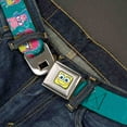thumbnail image 2 of Sponge Bob Face Close Up Patrick Bob & Gary Not Normal Aqua Webbing Seatbelt Belt Standard, 2 of 2