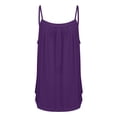 thumbnail image 5 of Yigetop Tank Tops Women, Summer Tank Tops for Women 2025 Loose Fit Pleated Square Neck Sleeveless Shirt Curved Flowy Vest Basic Cotton Tee Loose Fitting Tank Tops for Women Purple XL, 5 of 8