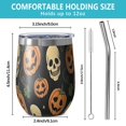 thumbnail image 5 of 12oz Stemless Wine Tumblers Skull Pumpkin Halloween Pattern Vacuum Insulated Stainless Steel Travel Tumbler Cups Mug with Lid and Straw for Champaign,Cocktail,Beer with Cleaning Brush, 5 of 5