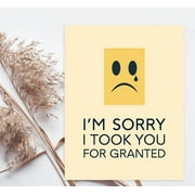 Koyal Wholesale Funny I'm Sorry Jumbo Card I'm Sorry I Took You For Granted I'm Sorry Greeting Card with Envelope 1-Pk