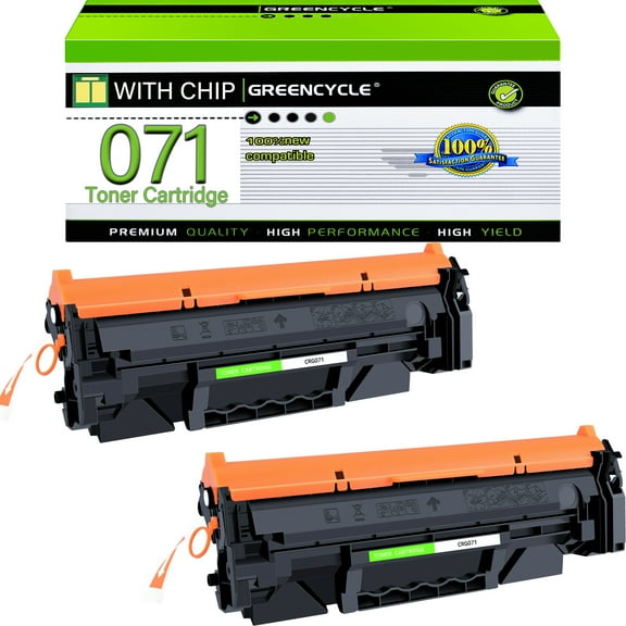 greencycle CRG071 With CHIP Compatible Replacement for Canon CRG 071 CRG-071 Black Toner Cartridge LBP122dw LBP122 LBP120 MF270 Mf272dw Mf273dw Mf275dw(2Pk,With chip)