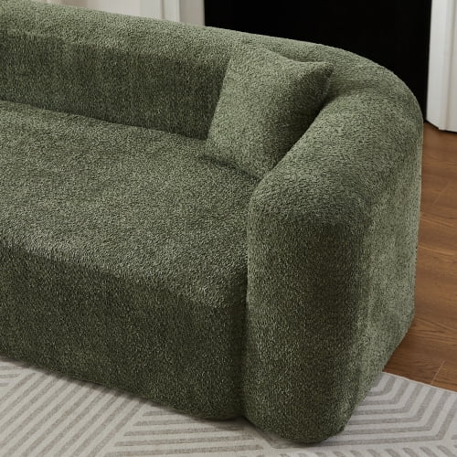 109.4" Modular Sectional Sofa with Curved Back, Chenille Upholstery, L-Shape Left Chaise, Cloud Couch for Living Room, Green