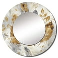 thumbnail image 2 of Designart "Bohemian Energy Gold and Silver Impressions" Boho Feather Round Mirror Wall Decor Bohemian - Large Gold Round Bathroom Mirror - Round Mirror - 36" x 36", 2 of 6