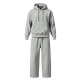 thumbnail image 6 of ZUBMGKTE Mens 2 Piece Hoodie Jogger Set Sweatsuit Warm Pullover Sweater, Winter Trendy Jogger Pants, Elastic Waist, Joggers Sweatpants, Two Piece, Fall, Winter, 6 of 7