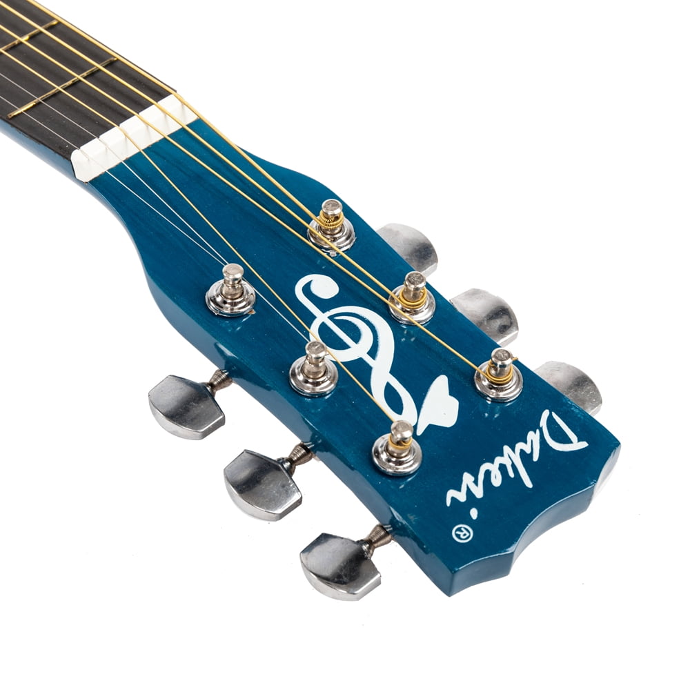 Private Jungle 38" Cutaway Guitar, Basswood Beginner Electric Guitar with Bag String Set, Blue