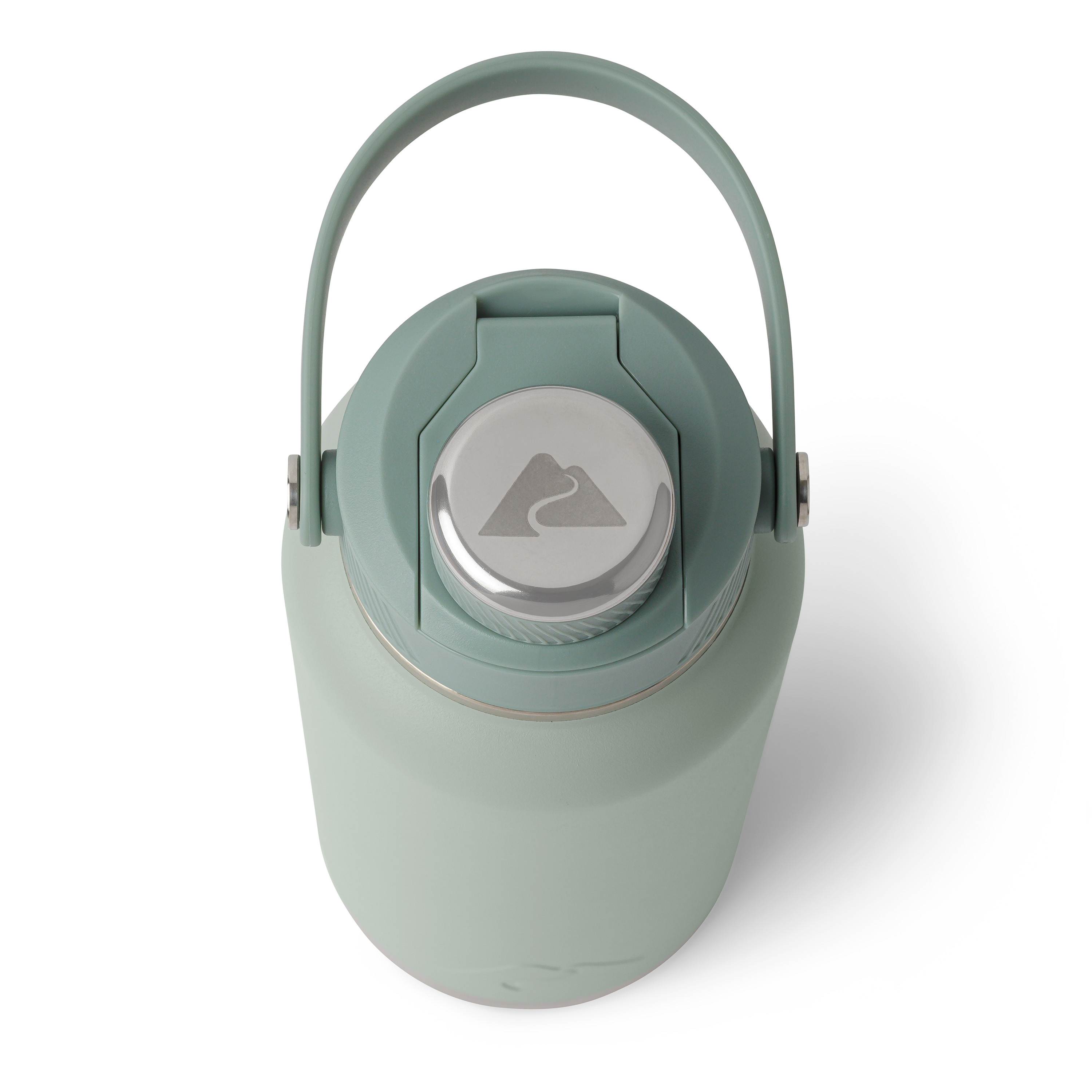 Botella de agua aislada de acero inoxidable de 32 oz con tapa de chorro, color verde salvia 7