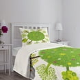 thumbnail image 3 of Ambesonne Earth Quilted Bedspread Set 2 Pcs, Various Green Trees Bloom, Twin Size, Multicolor, 3 of 5
