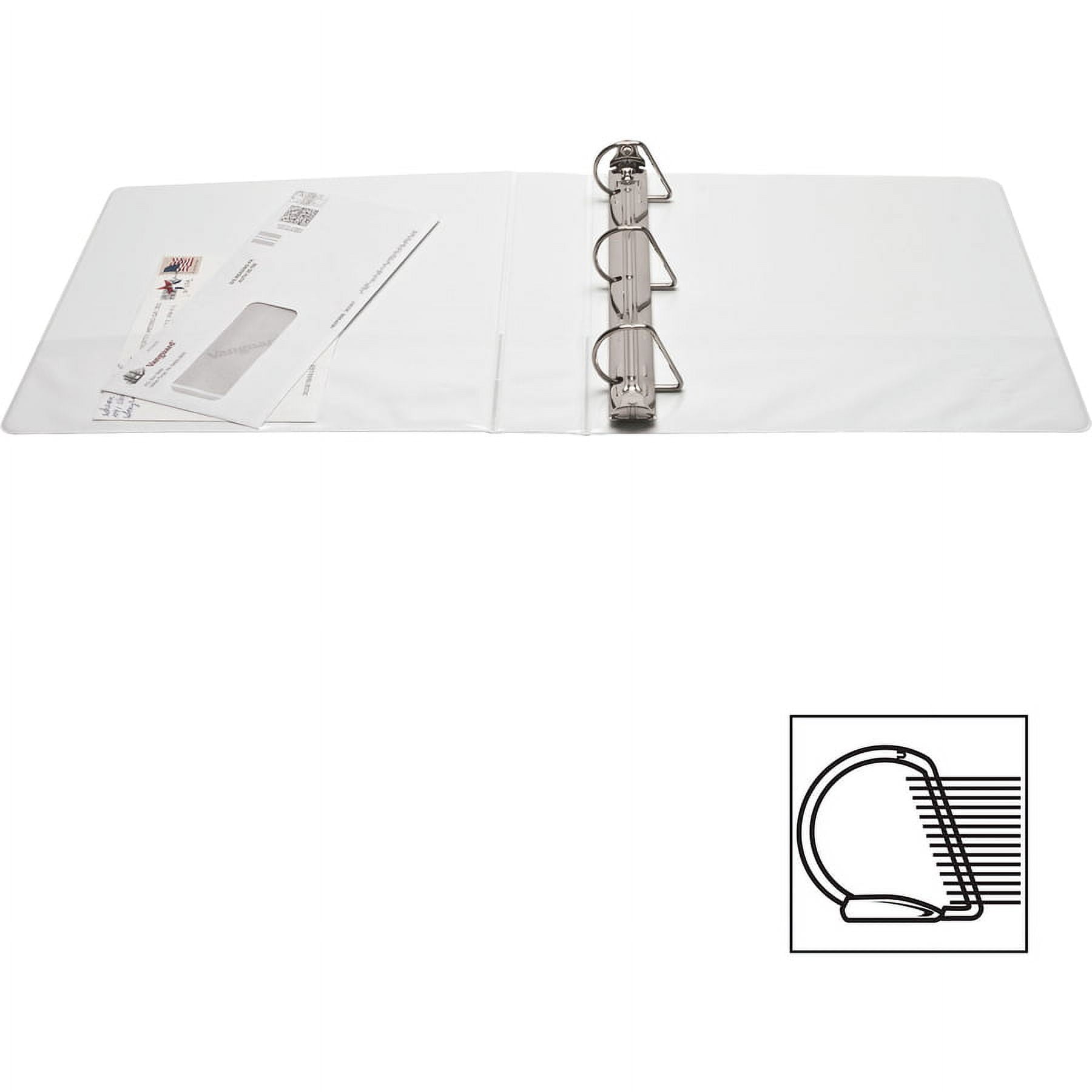 Business Source Basic D-ring White View Binders - 1 1/2" Binder Capacity - Letter - 8 1/2" X 11" Sheet Size - 375 Sheet Capacity - 3 X Slant D-ring Fastener(s) - Internal Pocket(s) - Chipboard