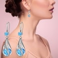 thumbnail image 2 of Body Jewelry for Women Fashion Earrings Stainless Steel Round Earrings Women Creative Earrings Diamond Dangling Earrings for Women Earrings for Women Blue, 2 of 5